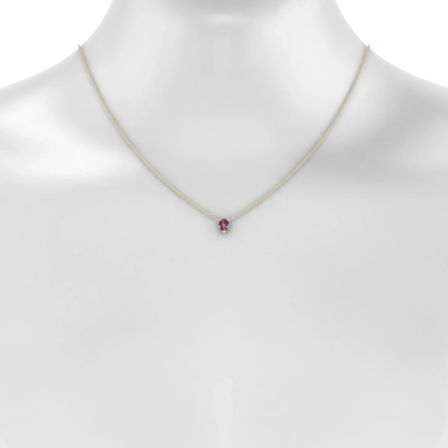 Radiance | 18k Yellow Gold 7 x 5 mm Pear Rhodolite Pendant