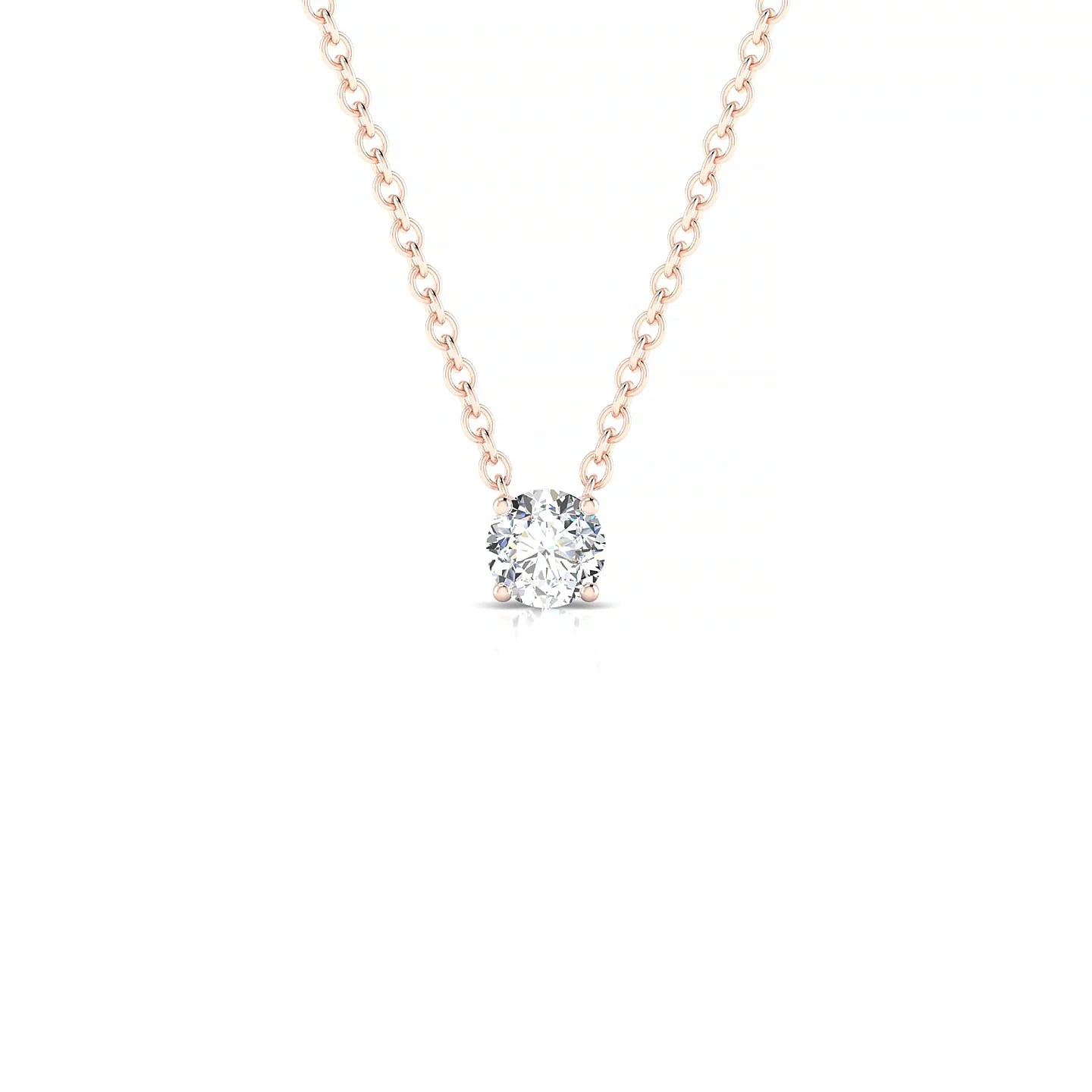Radiance | 18k Rose Gold 3.7 mm Round Diamond Pendant