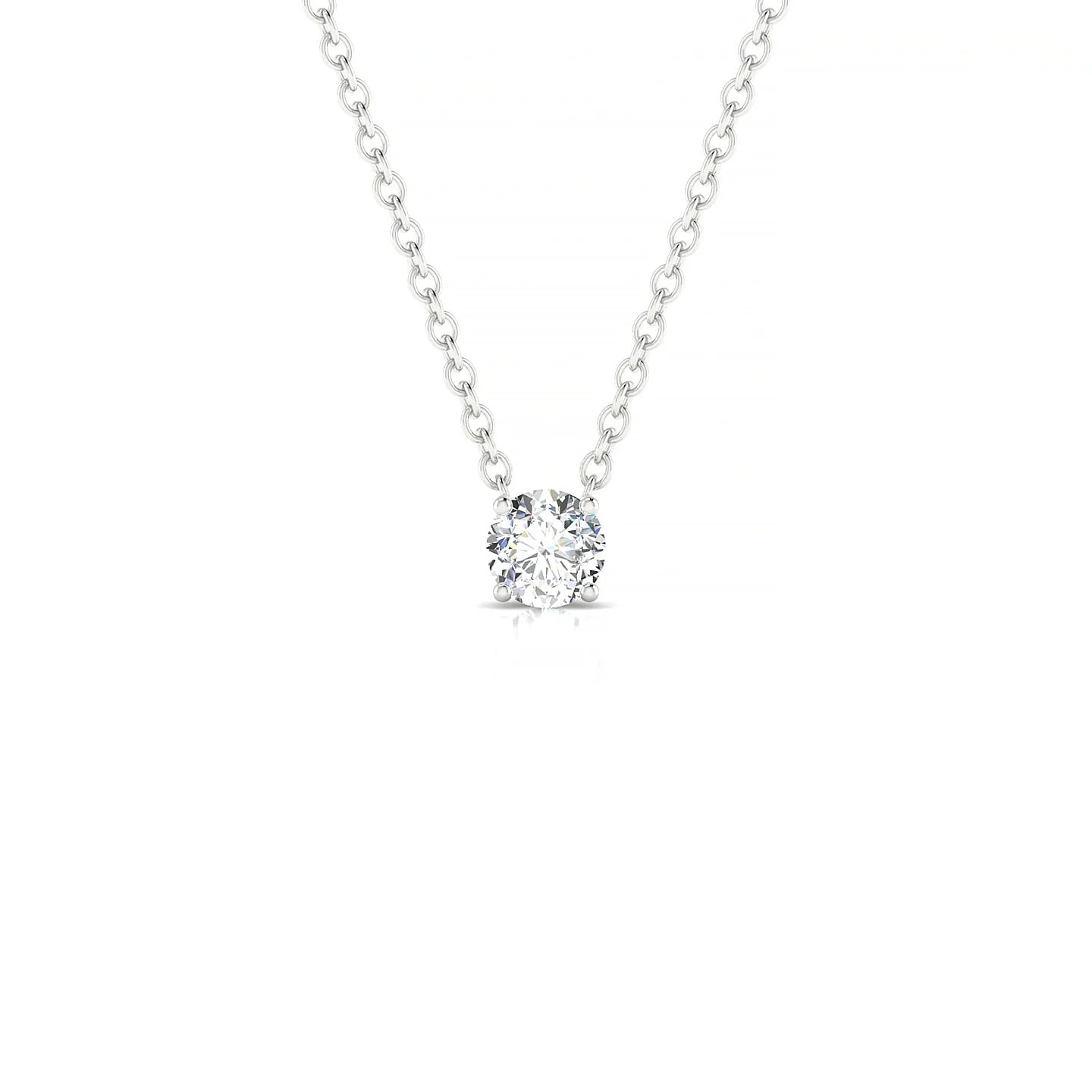 Radiance | 18k White Gold 3.7 mm Round Diamond Pendant