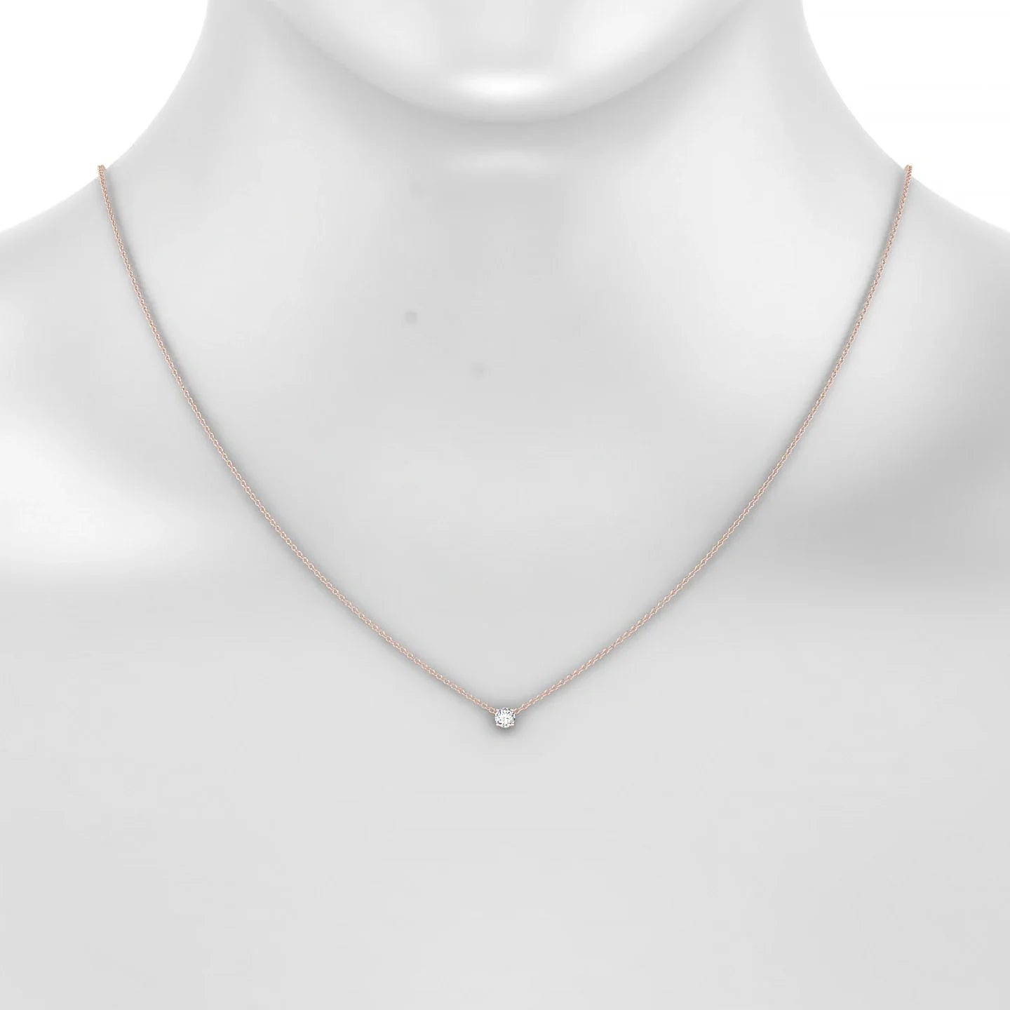 Radiance | 18k Rose Gold 3.7 mm Round Diamond Pendant