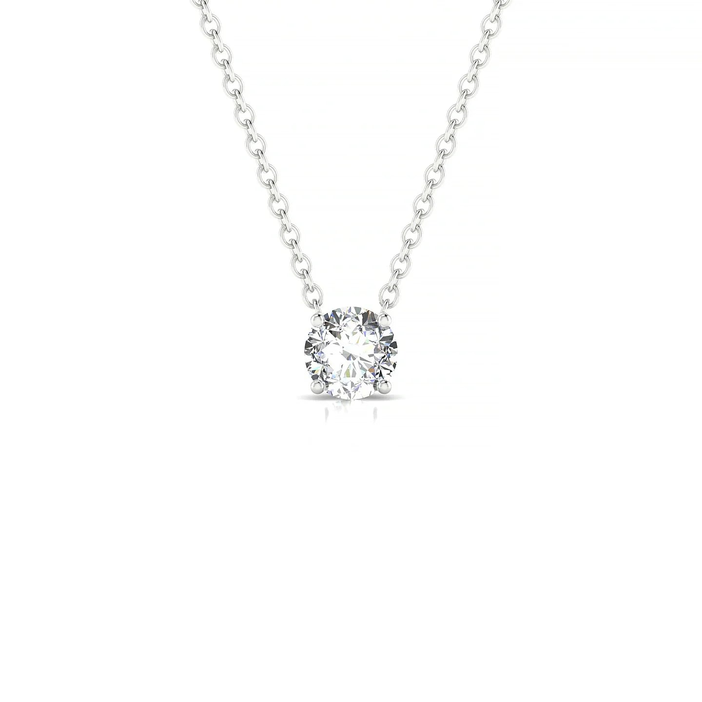 Radiance | 18k White Gold 4.2 mm Round Diamond Pendant
