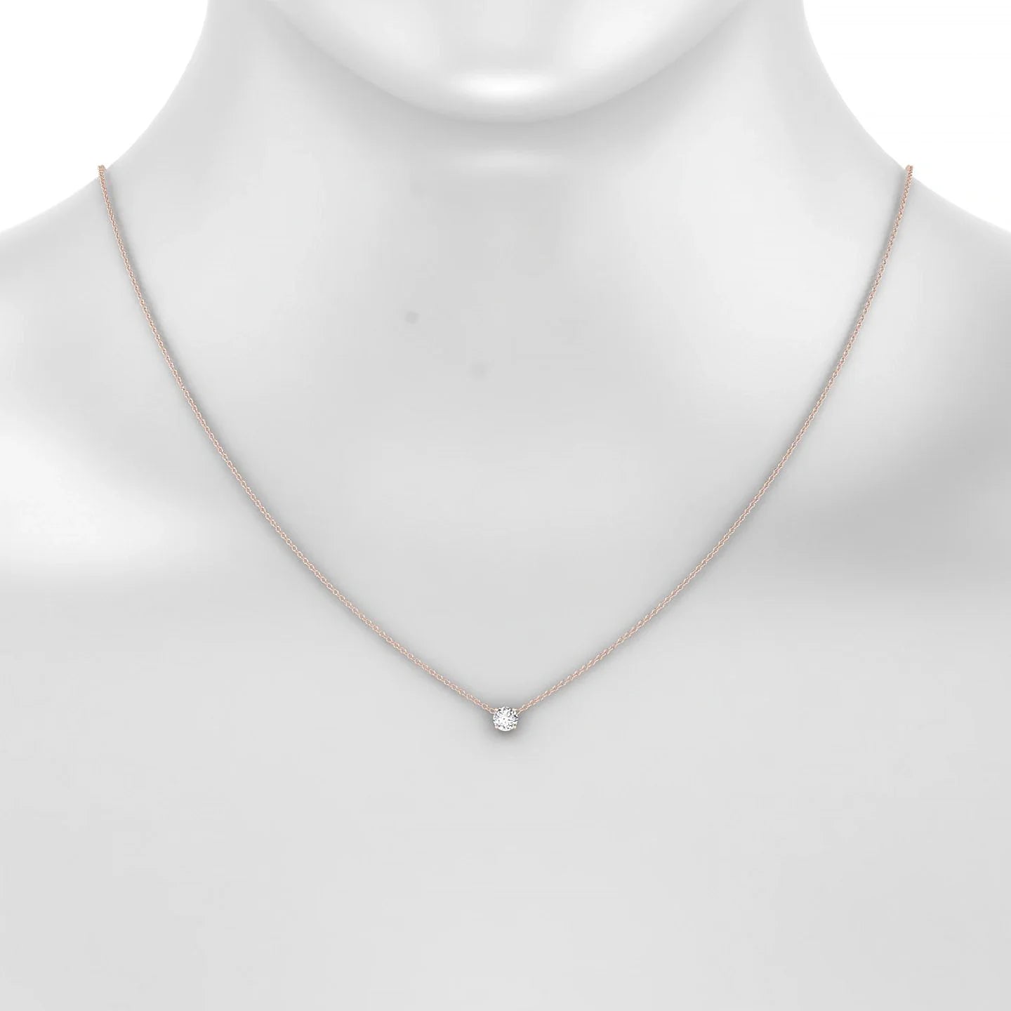 Radiance | 18k Rose Gold 4.2 mm Round Diamond Pendant