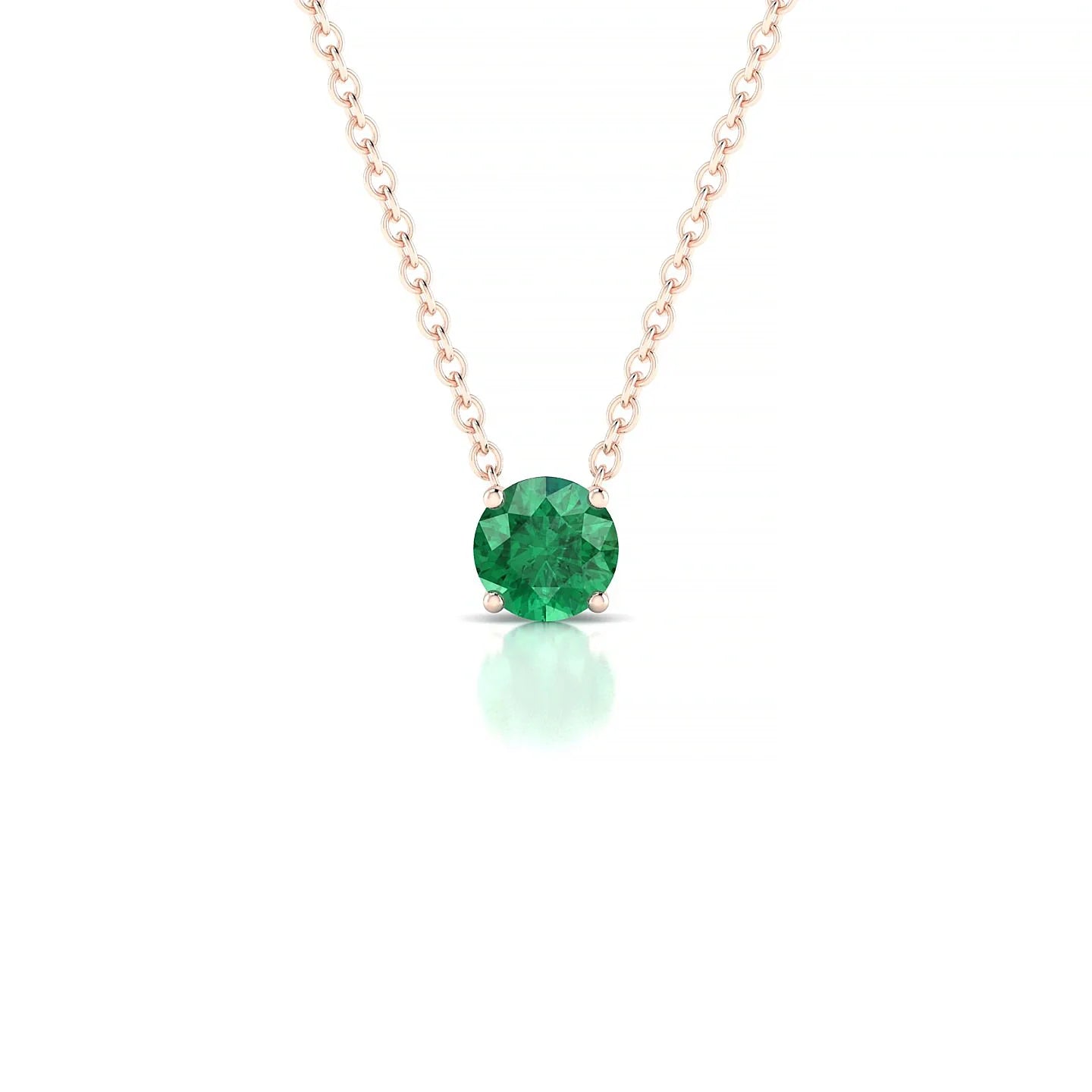 Radiance | 18k Rose Gold 4.5 mm Round Emerald Pendant