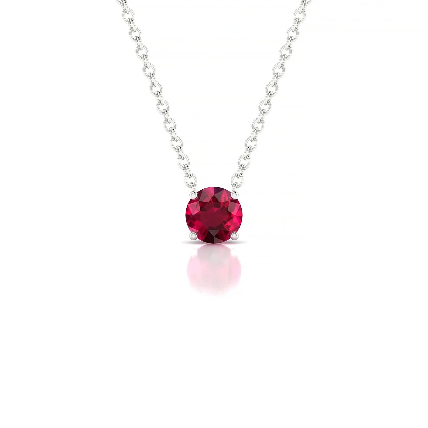 Radiance | 18k White Gold 4.5 mm Round Ruby Pendant