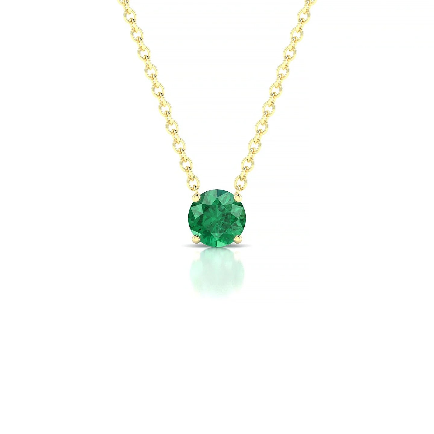 Radiance | 18k Yellow Gold 4.5 mm Round Emerald Pendant