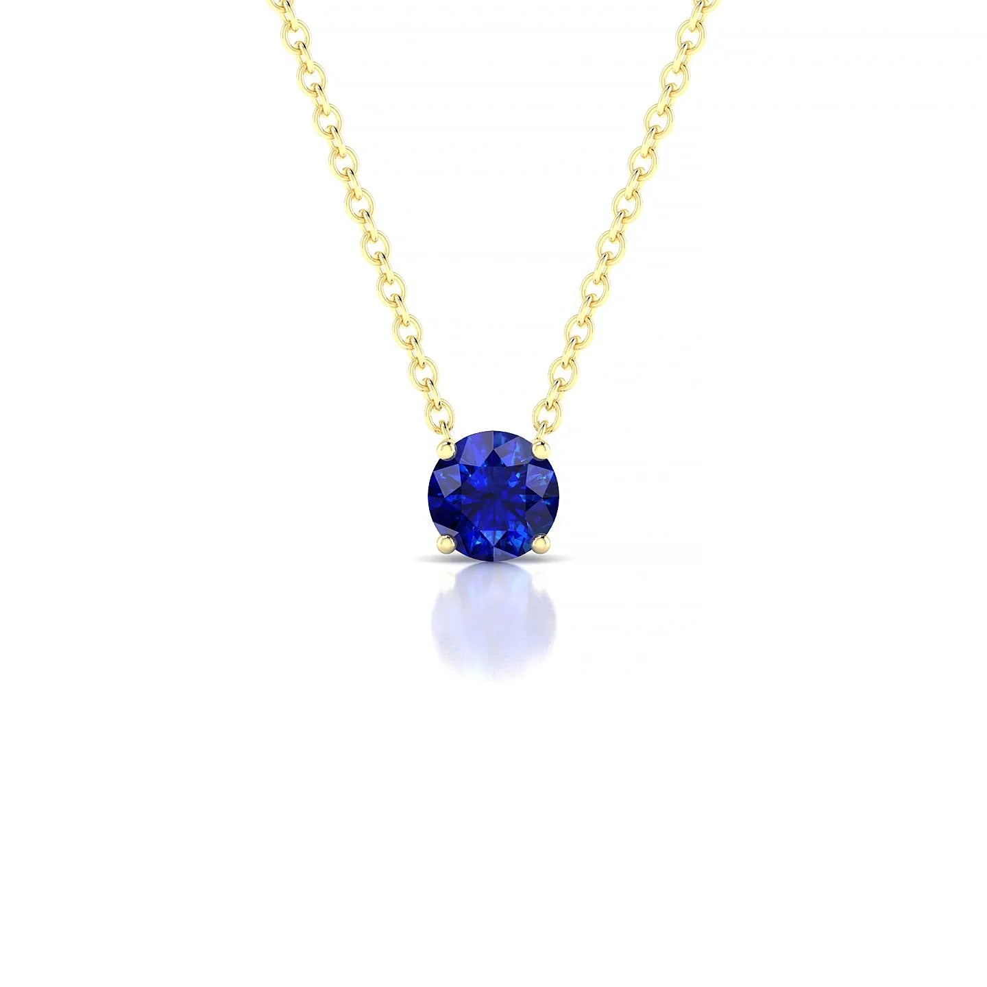 Radiance | 18k Yellow Gold 4.5 mm Round Sapphire Pendant