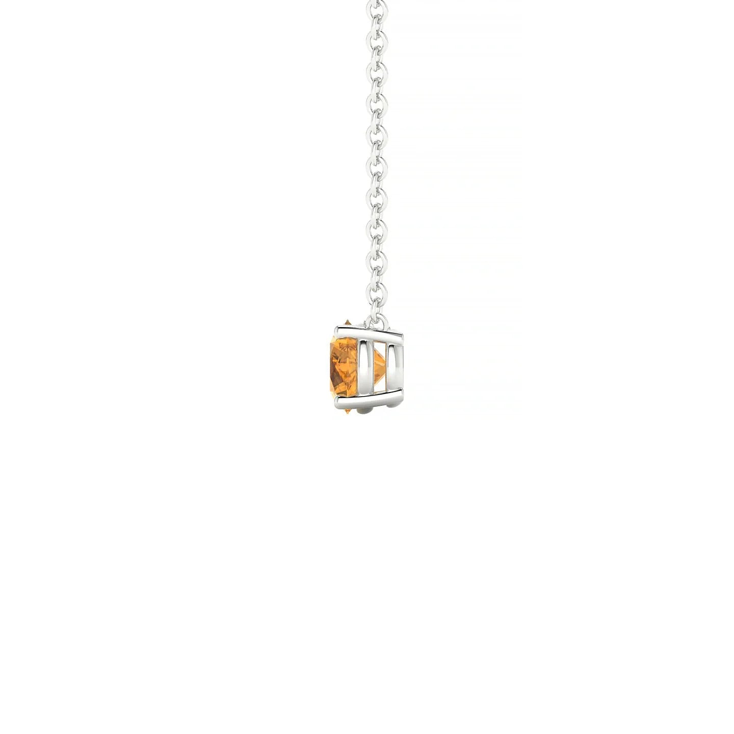 Radiance | 18k White Gold 4.5 mm Round Citrine Pendant