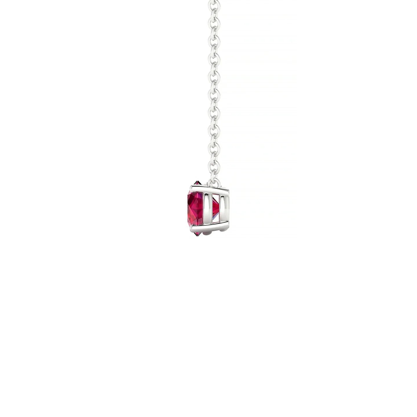 Radiance | 18k White Gold 4.5 mm Round Ruby Pendant