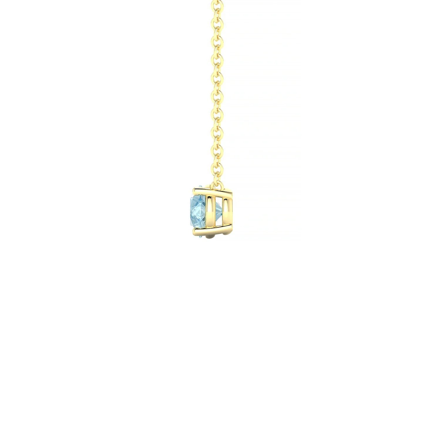 Radiance | 18k Yellow Gold 4.5 mm Round Aquamarine Pendant