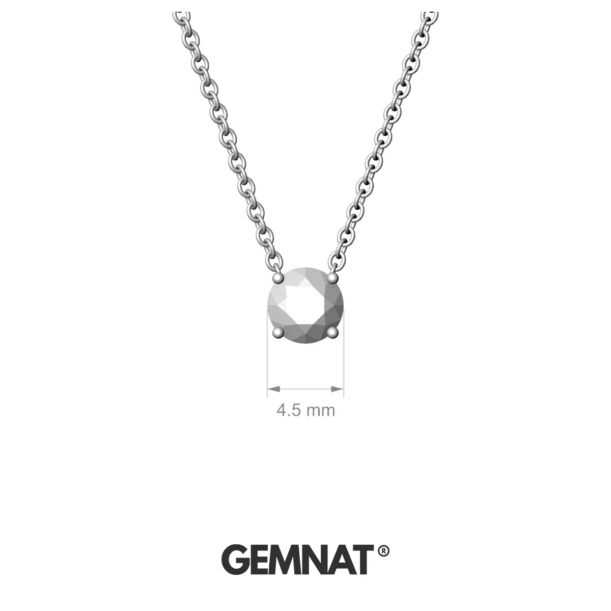 Radiance | 18k White Gold 4.5 mm Round Topaz Pendant