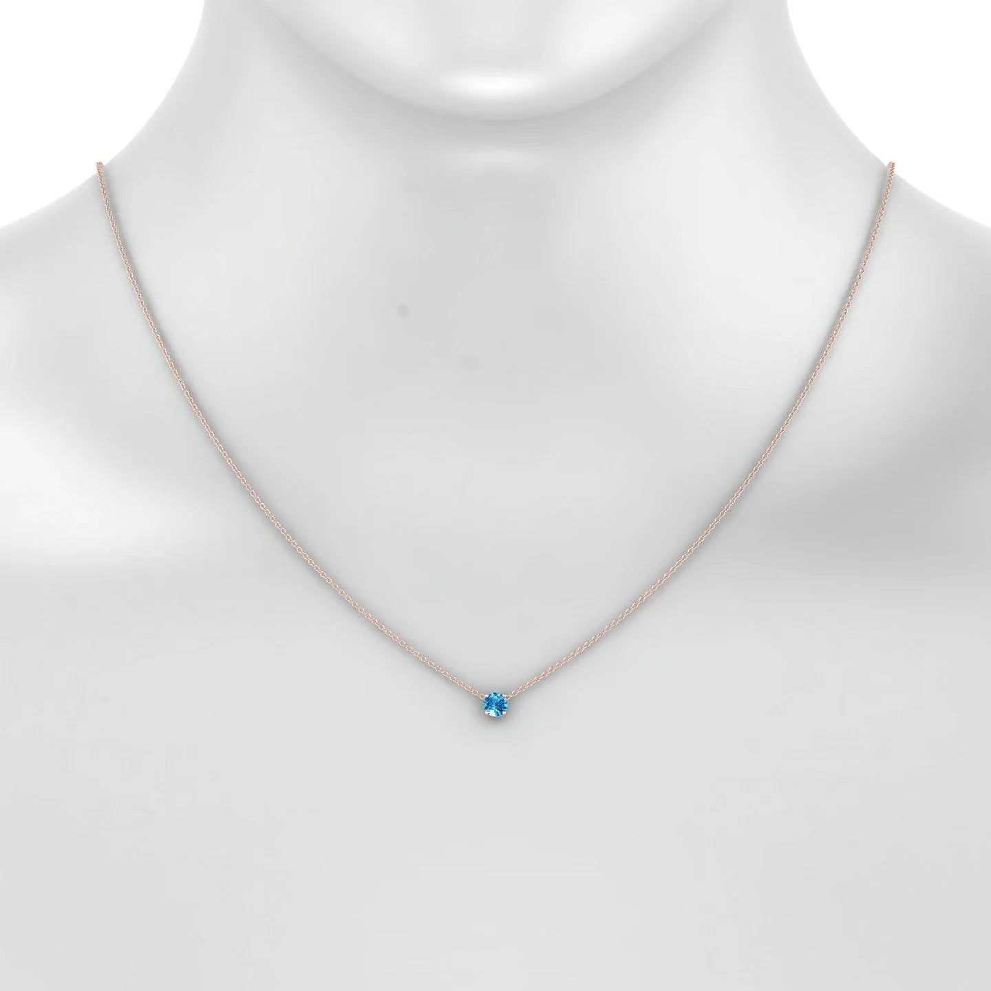 Radiance | 18k Rose Gold 4.5 mm Round Topaz Pendant