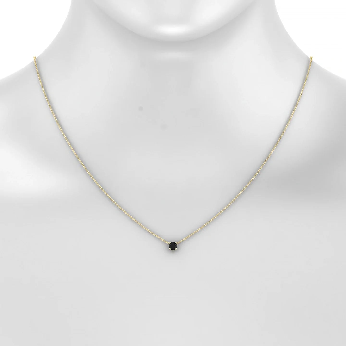 Radiance | 18k Yellow Gold 4.5 mm Round Black Diamond Pendant