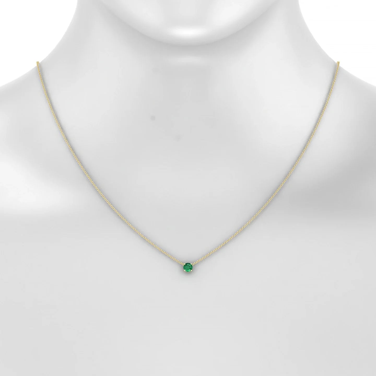 Radiance | 18k Yellow Gold 4.5 mm Round Emerald Pendant
