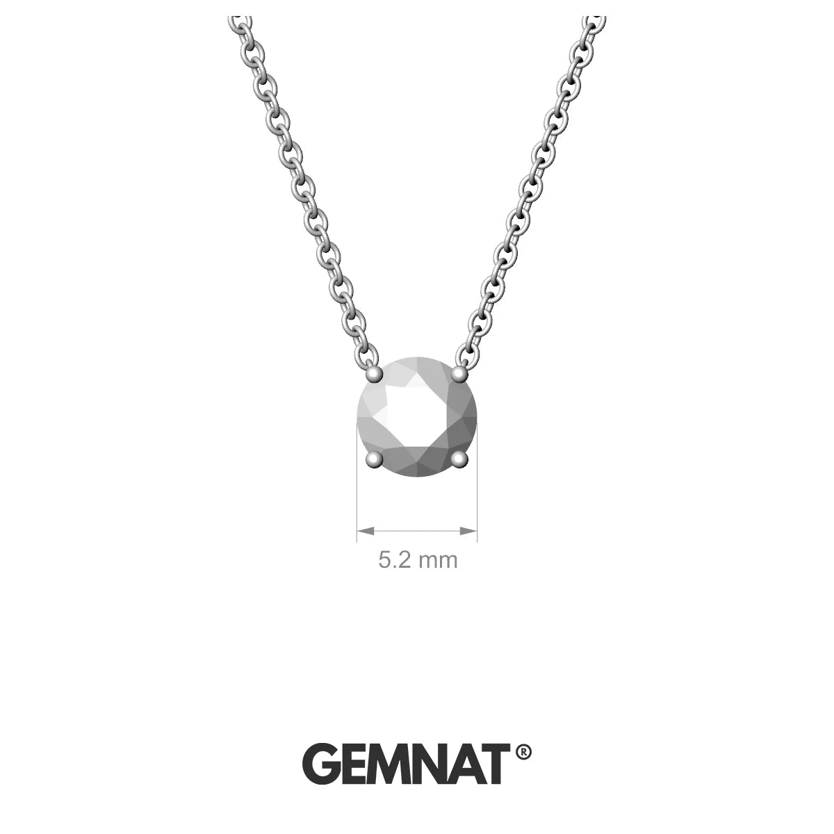 Radiance | 18k White Gold 5.2 mm Round Diamond Pendant