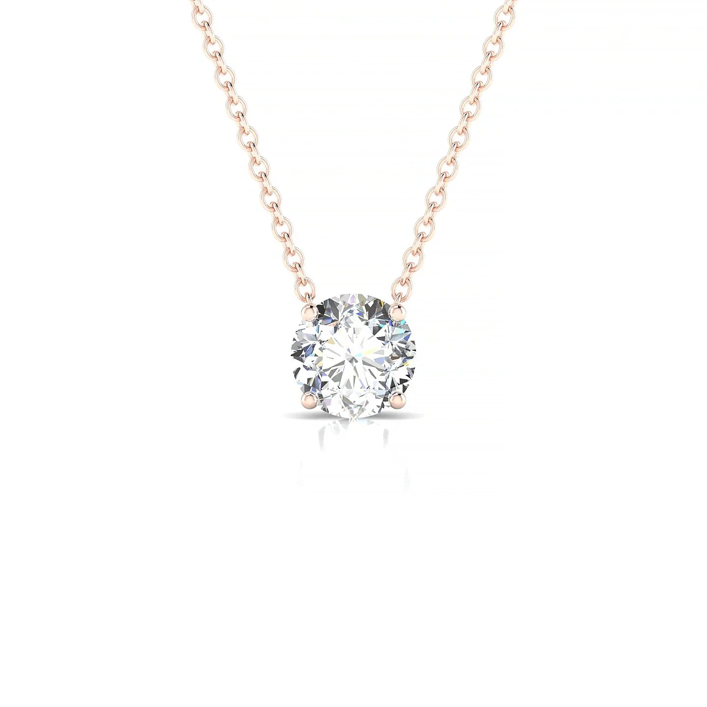 Radiance | 18k Rose Gold 5.7 mm Round Diamond Pendant