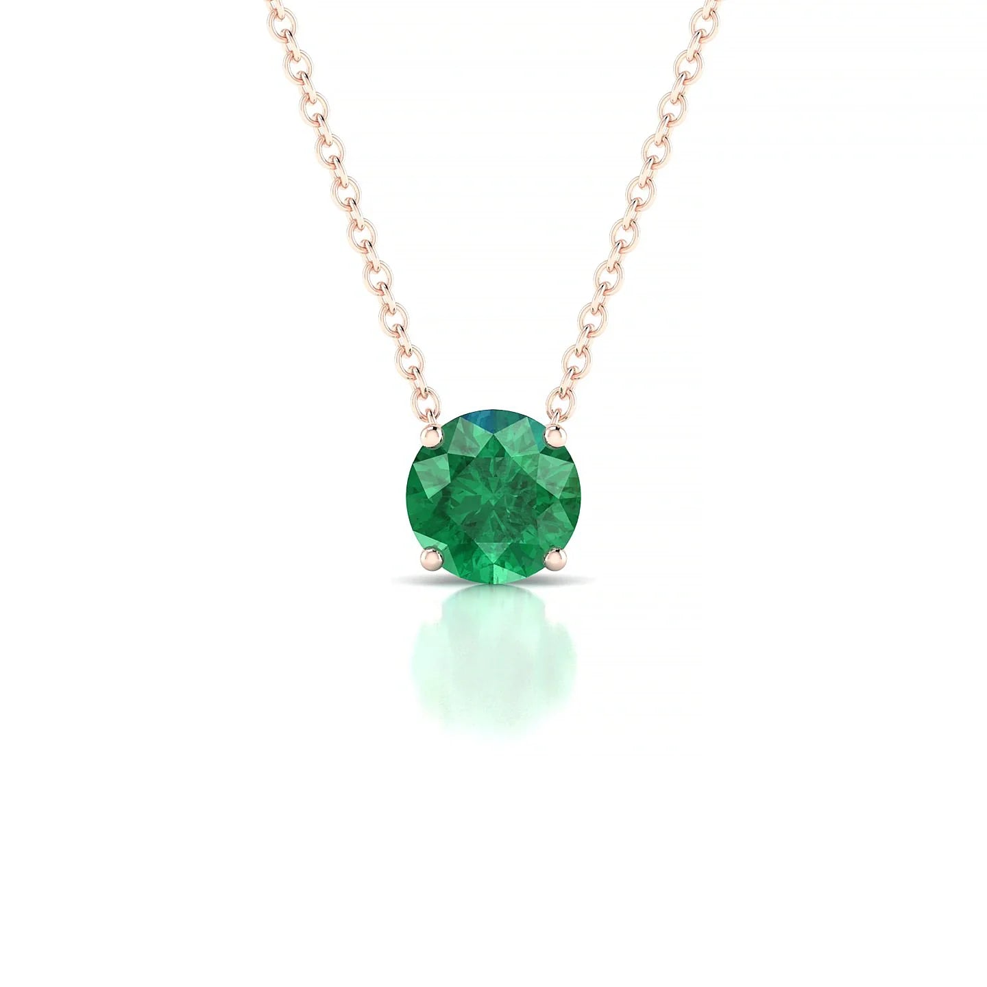 Radiance | 18k Rose Gold 6 mm Round Emerald Pendant