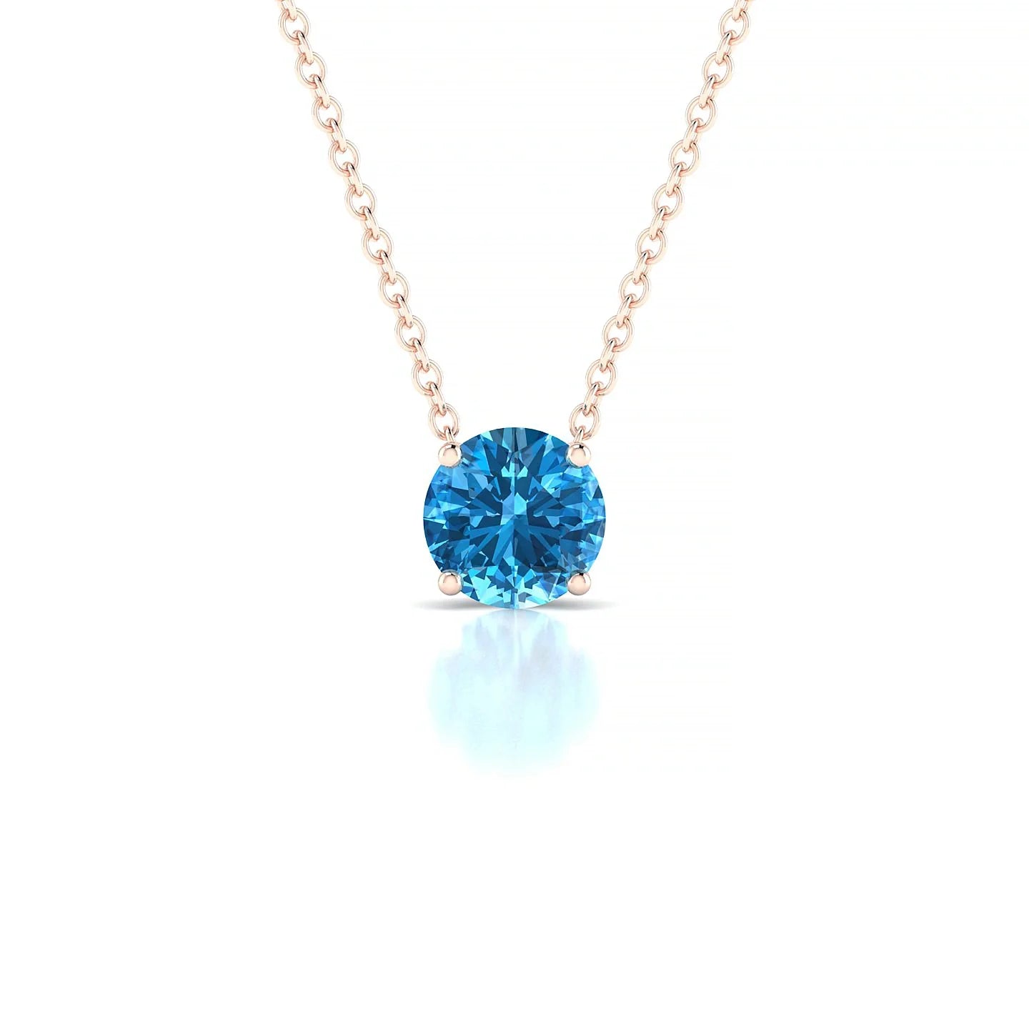 Radiance | 18k Rose Gold 6 mm Round Topaz Pendant