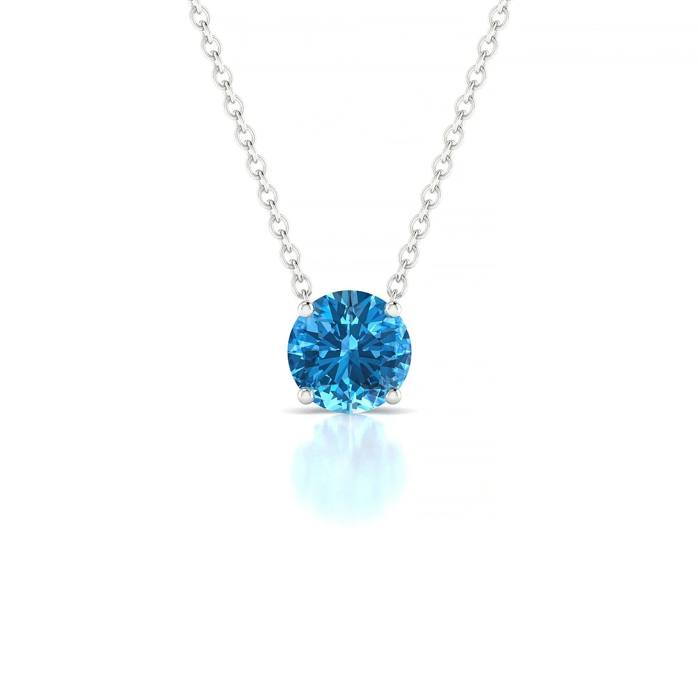 Radiance | 18k White Gold 6 mm Round Topaz Pendant