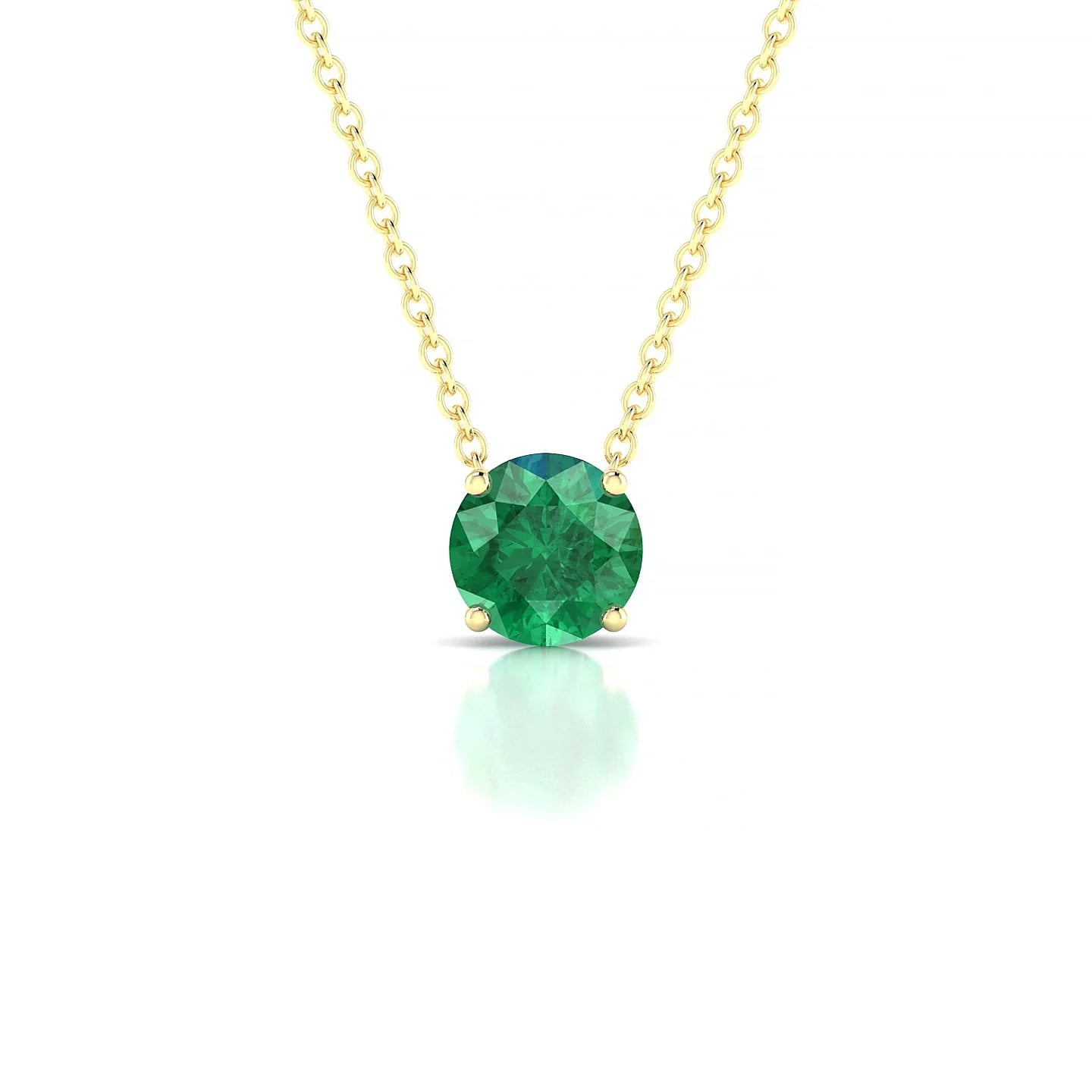 Radiance | 18k Yellow Gold 6 mm Round Emerald Pendant