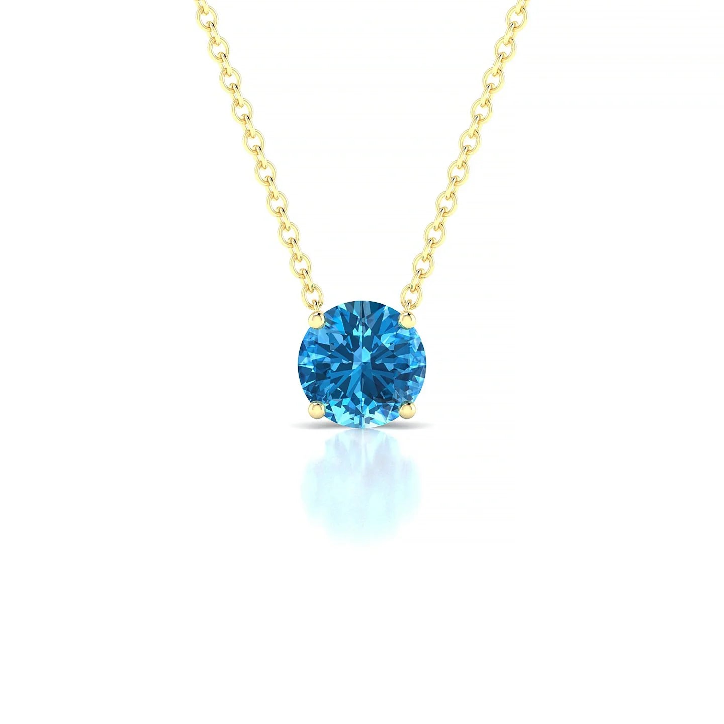 Radiance | 18k Yellow Gold 6 mm Round Topaz Pendant