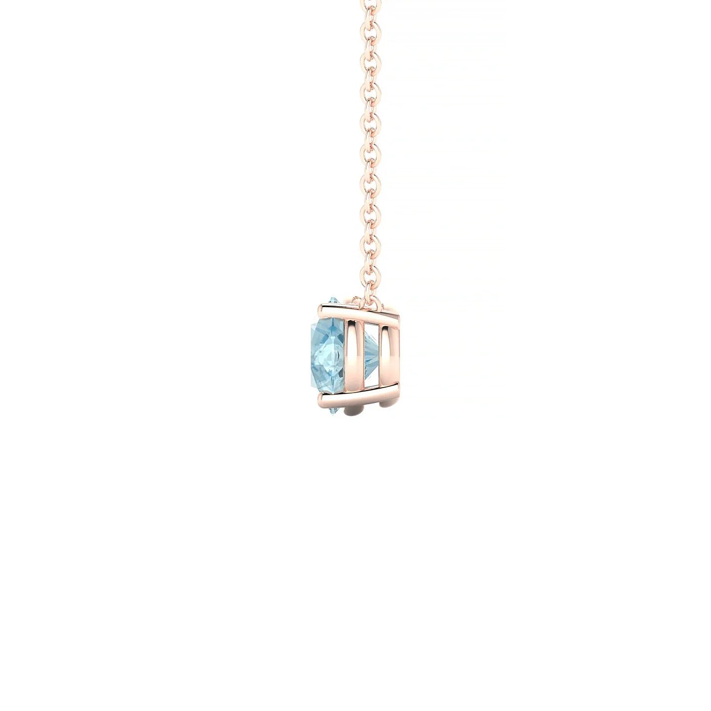 Radiance | 18k Rose Gold 6 mm Round Aquamarine Pendant