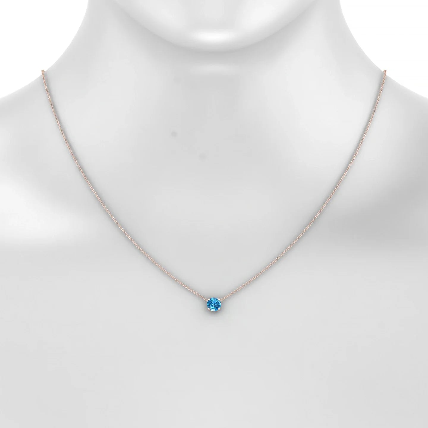 Radiance | 18k Rose Gold 6 mm Round Topaz Pendant