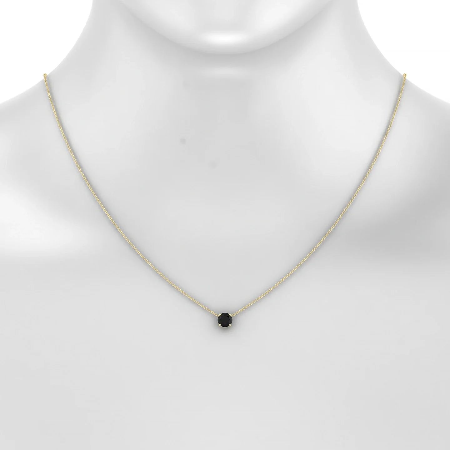 Radiance | 18k Yellow Gold 6 mm Round Black Diamond Pendant