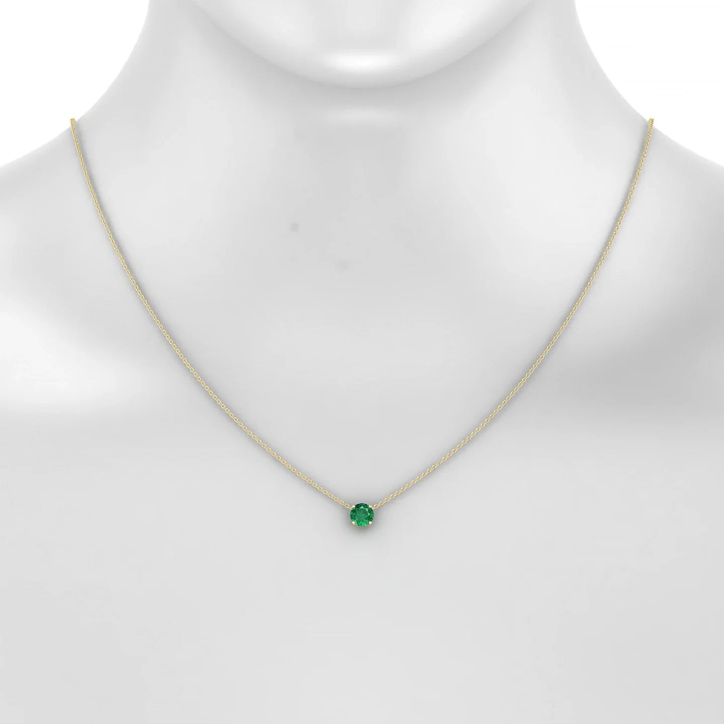 Radiance | 18k Yellow Gold 6 mm Round Emerald Pendant