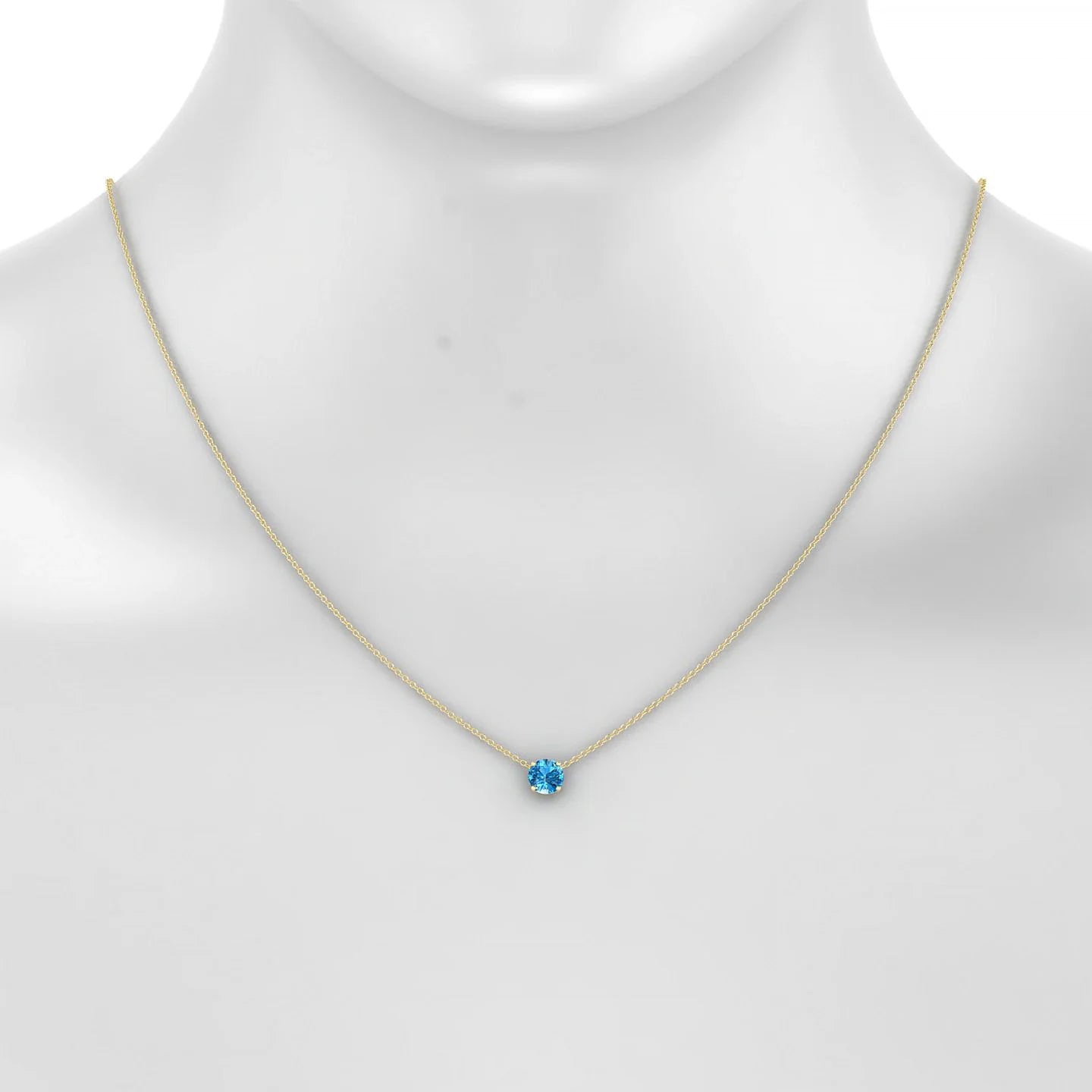 Radiance | 18k Yellow Gold 6 mm Round Topaz Pendant