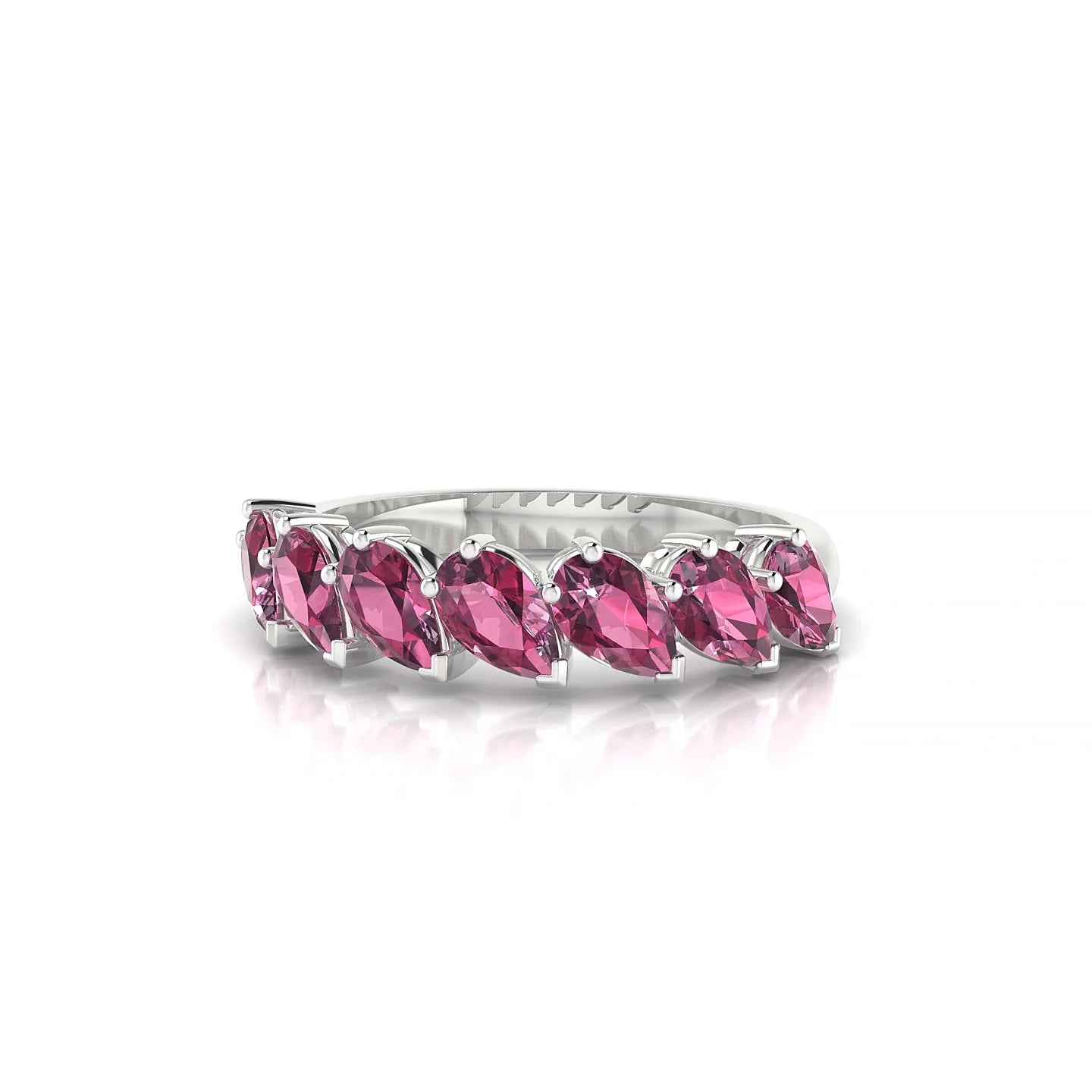 Rain | 18k White Gold 5 x 3 mm Pear Rhodolite Ring