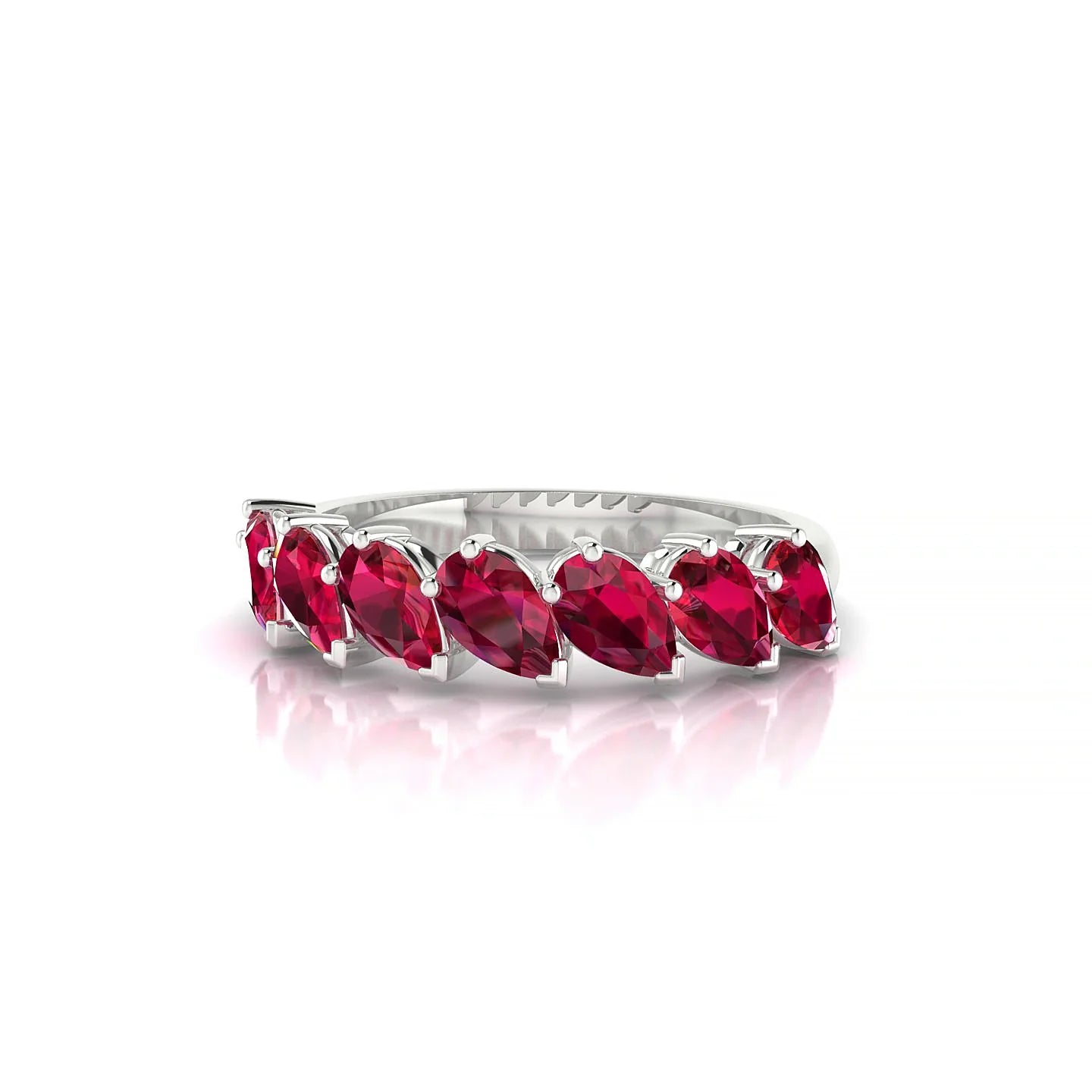Rain | 18k White Gold 5 x 3 mm Pear Ruby Ring
