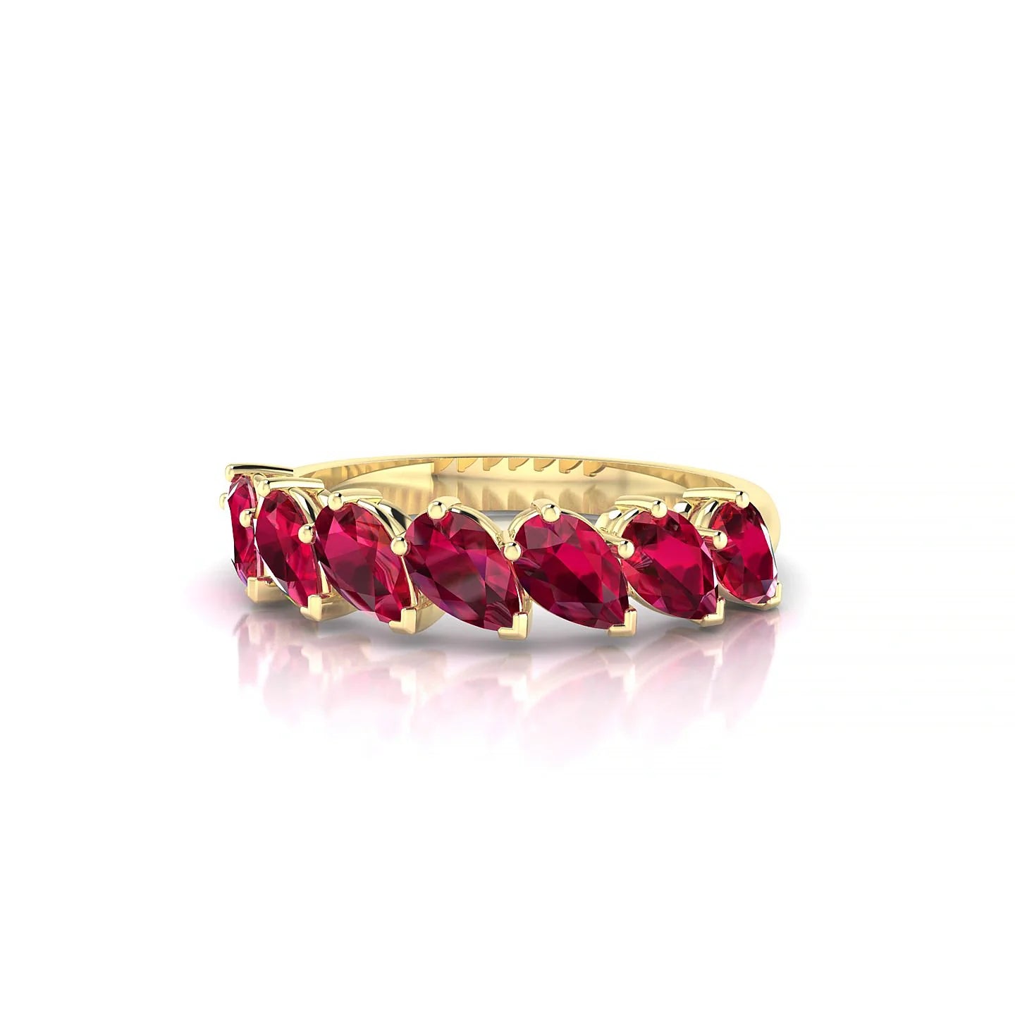 Rain | 18k Yellow Gold 5 x 3 mm Pear Ruby Ring