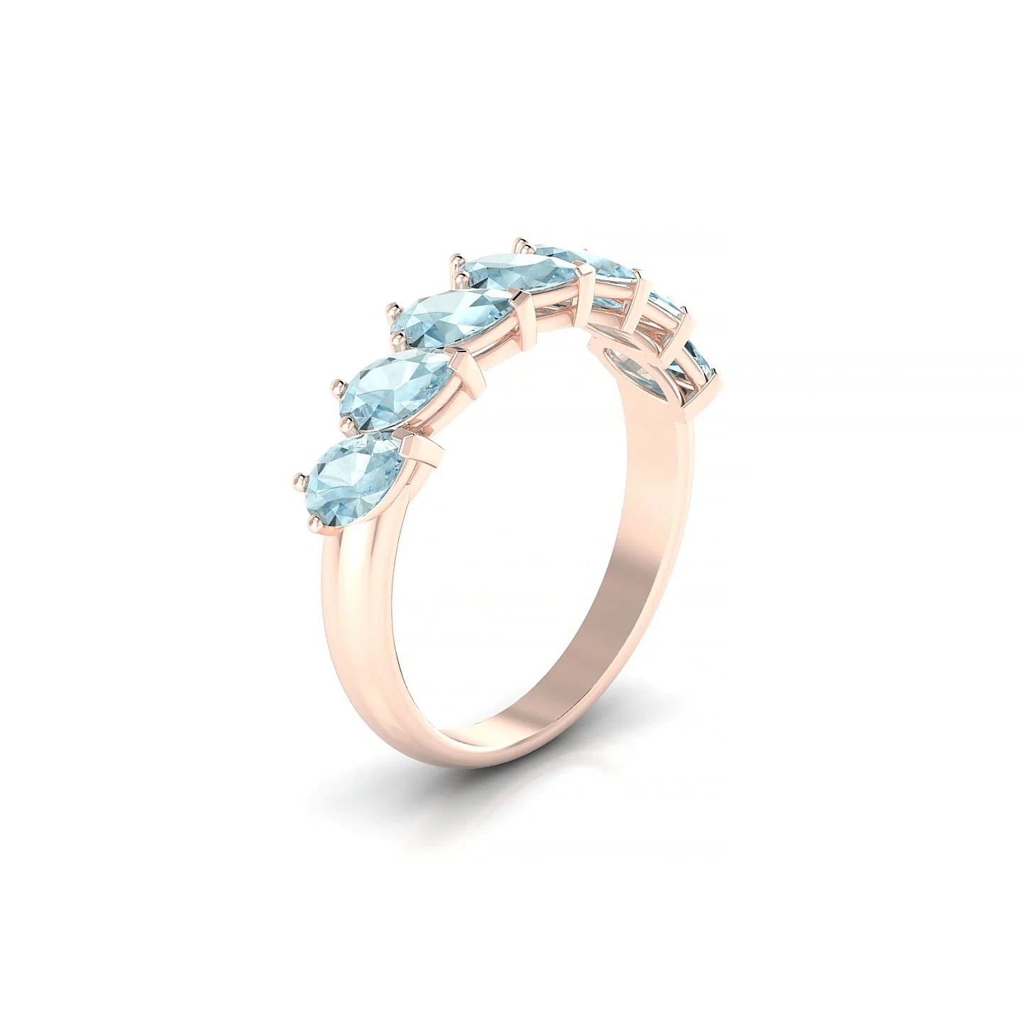 Rain | 18k Rose Gold 5 x 3 mm Pear Aquamarine Ring