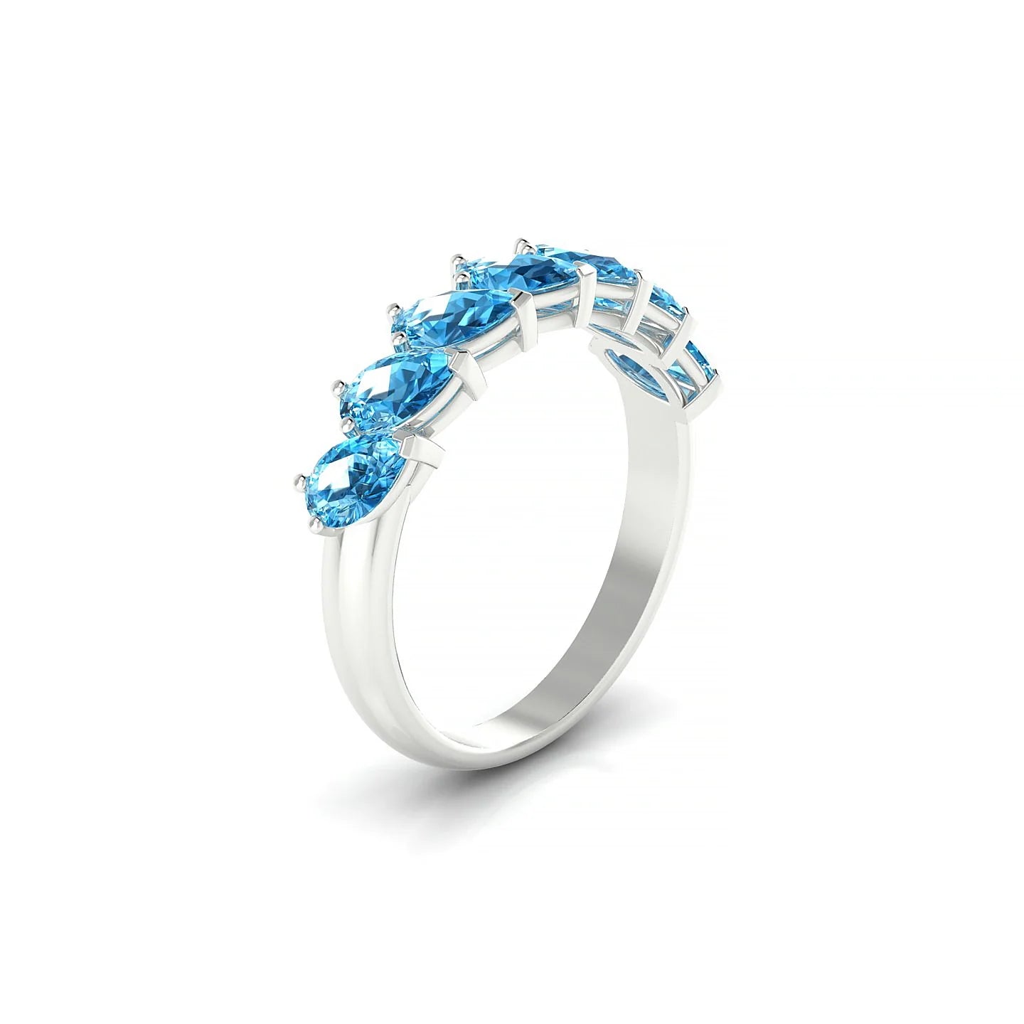 Rain | 18k White Gold 5 x 3 mm Pear Topaz Ring