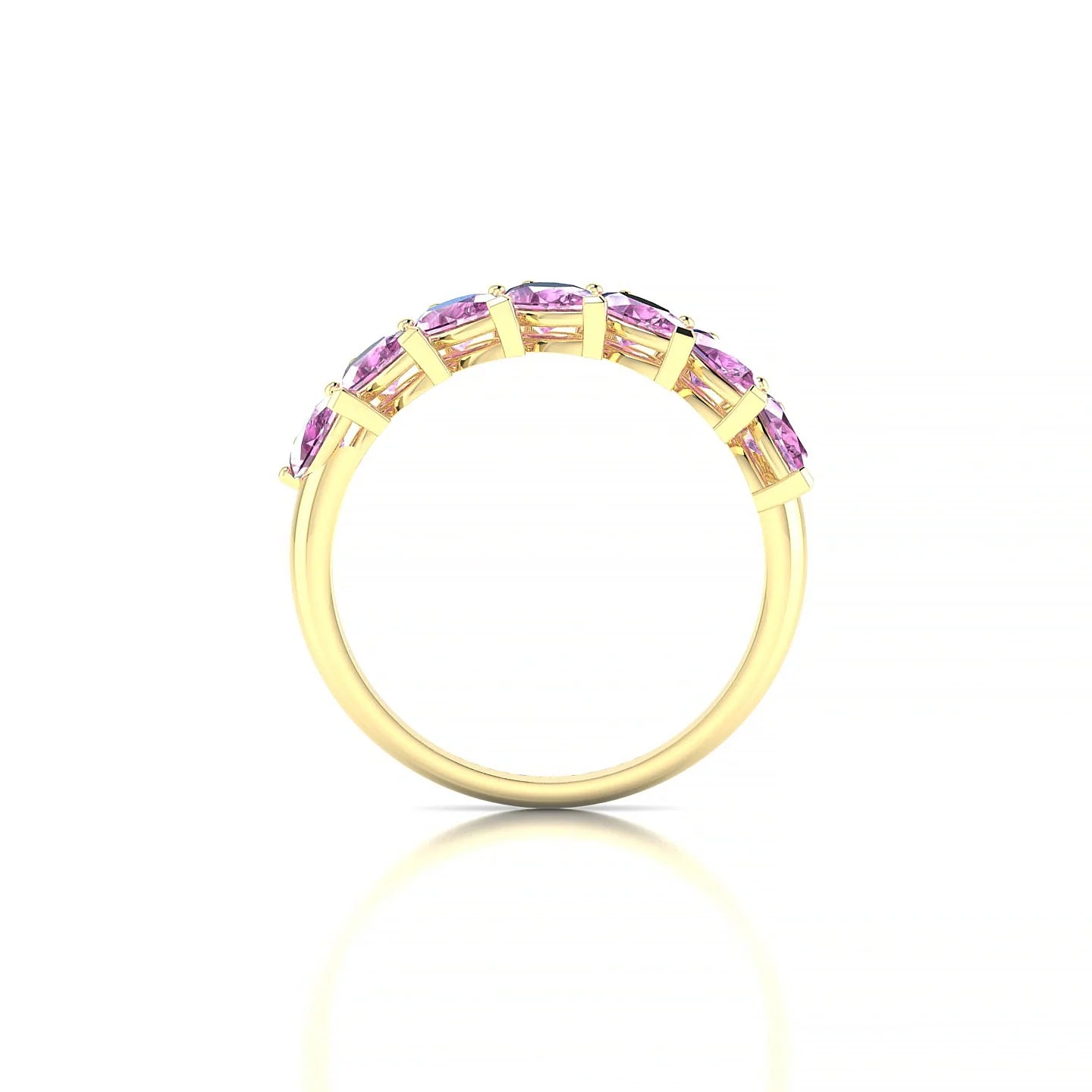 Rain | 18k Yellow Gold 5 x 3 mm Pear Pink Sapphire Ring
