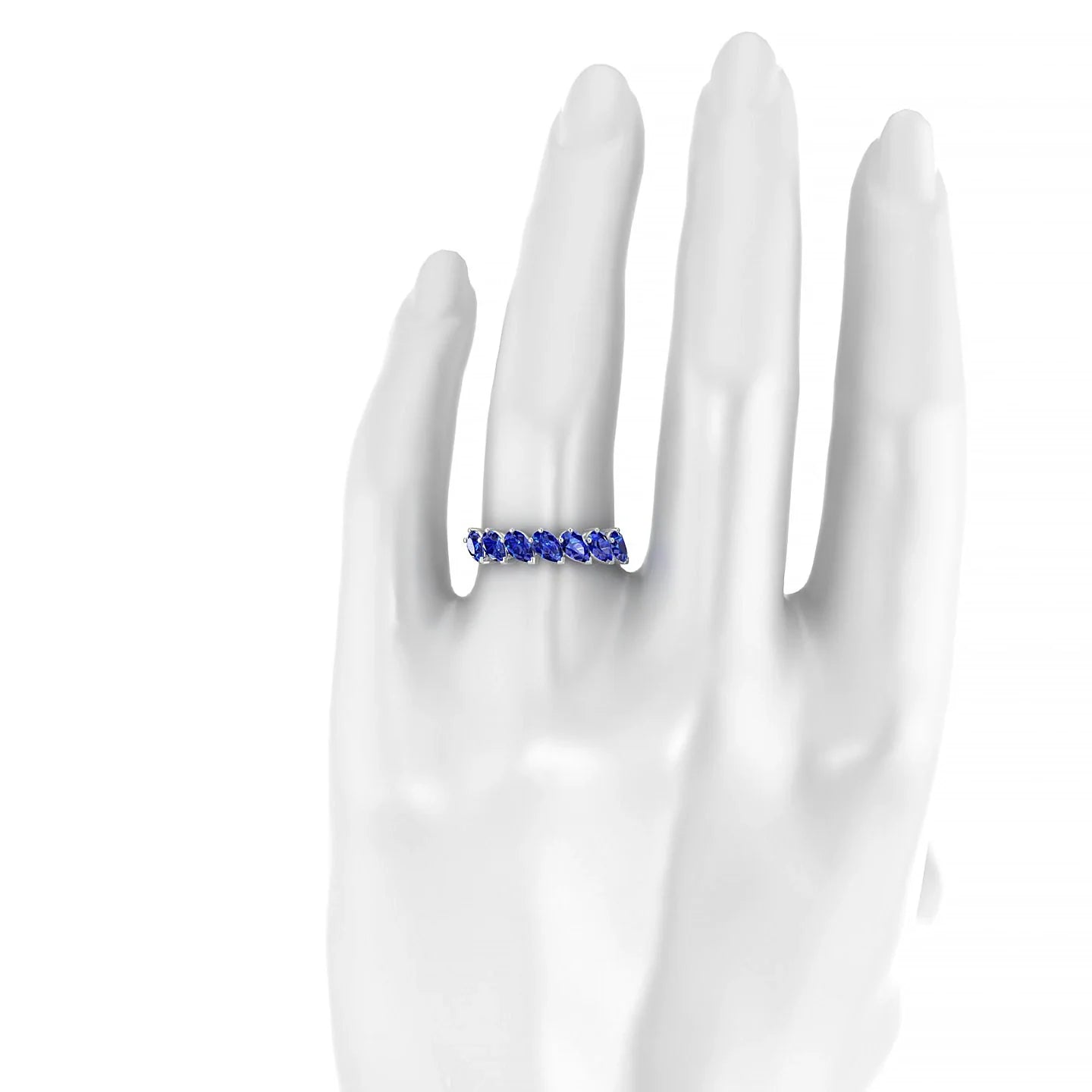 Rain | 18k White Gold 5 x 3 mm Pear Sapphire Ring
