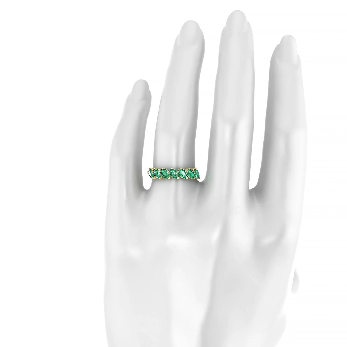 Rain | 18k Yellow Gold 5 x 3 mm Pear Emerald Ring