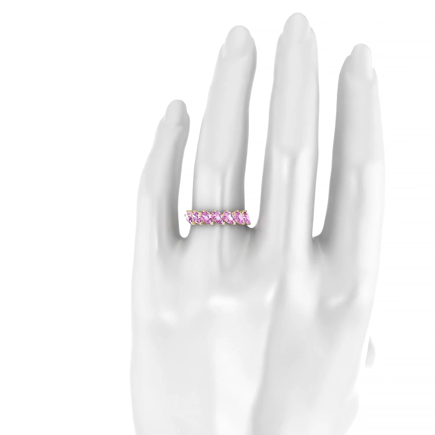 Rain | 18k Yellow Gold 5 x 3 mm Pear Pink Sapphire Ring