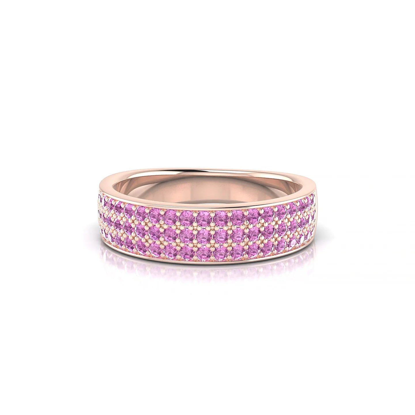 Repose | 18k Rose Gold 1.3 mm Round Pink Sapphire Ring