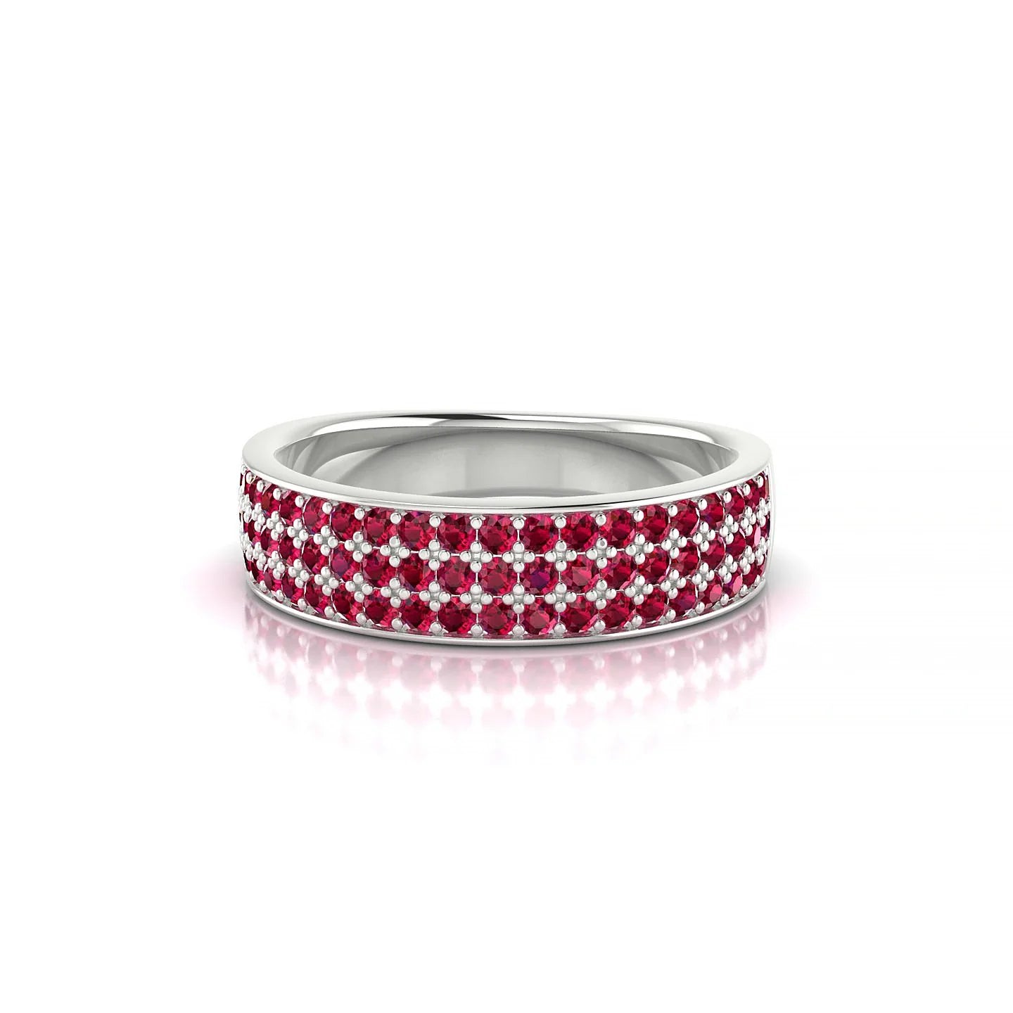 Repose | 18k White Gold 1.3 mm Round Ruby Ring