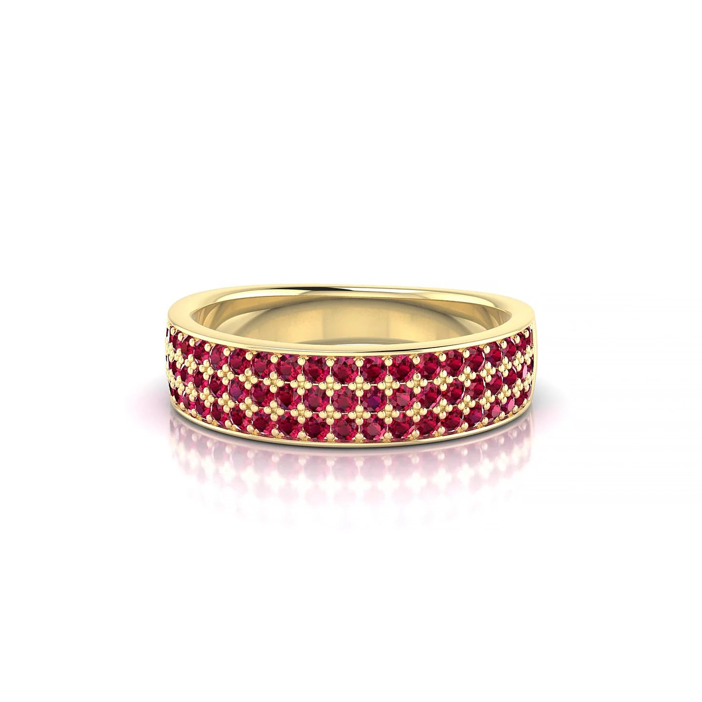 Repose | 18k Yellow Gold 1.3 mm Round Ruby Ring