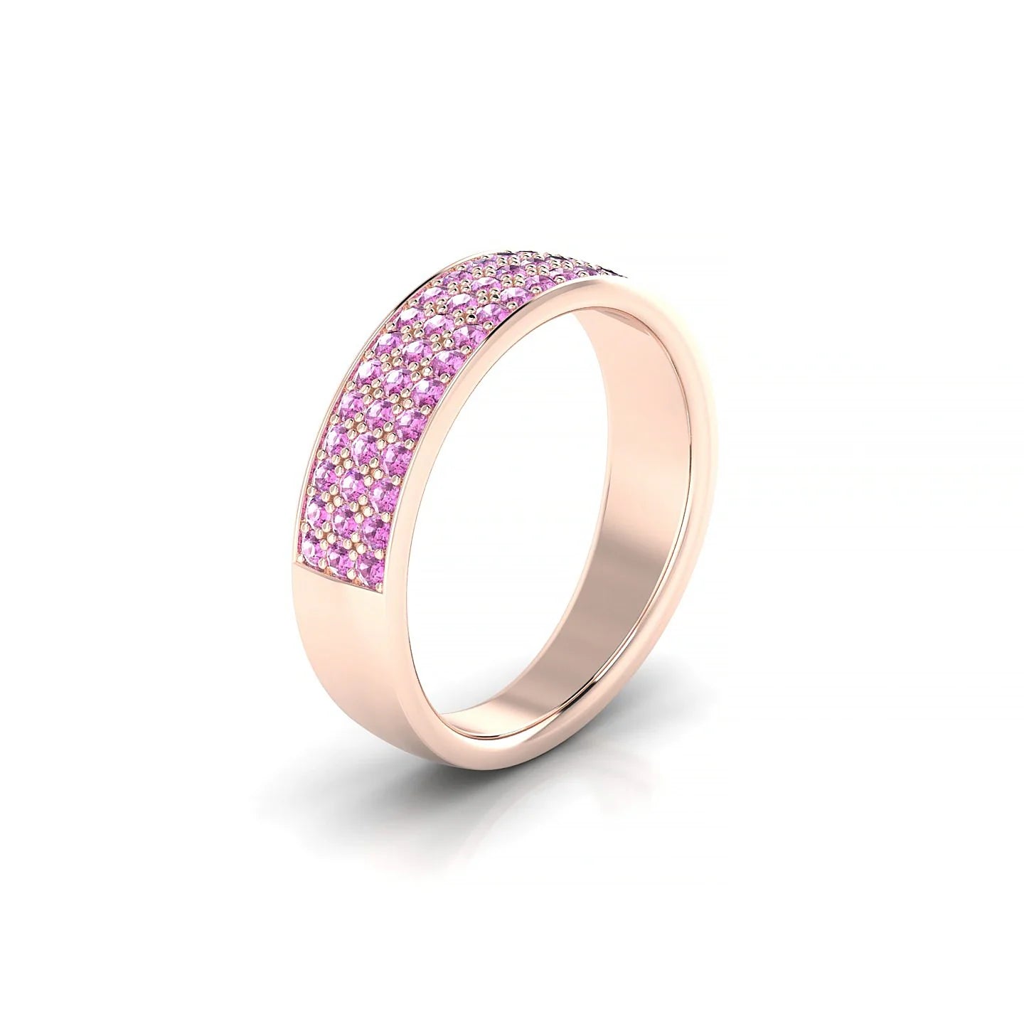 Repose | 18k Rose Gold 1.3 mm Round Pink Sapphire Ring