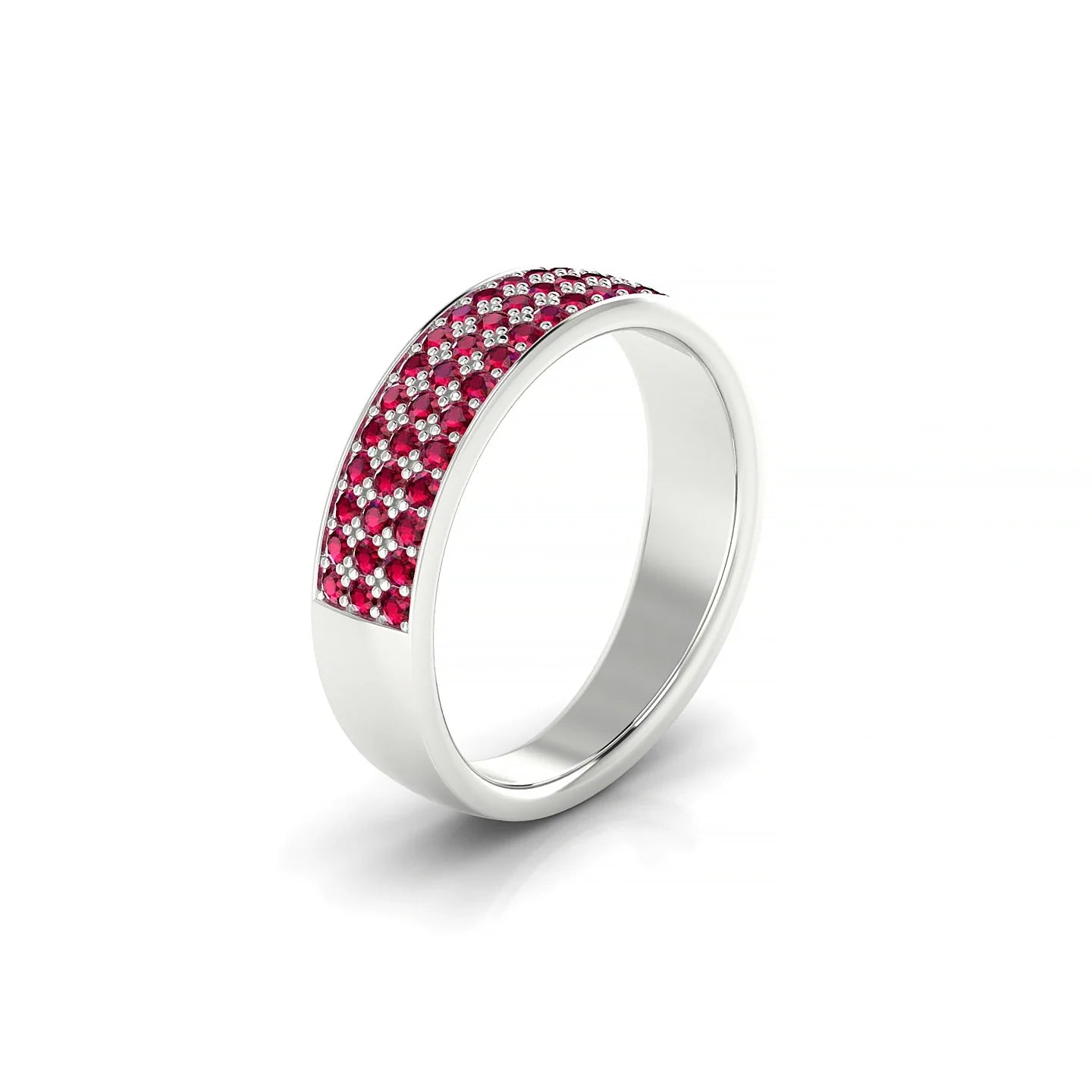 Repose | 18k White Gold 1.3 mm Round Ruby Ring