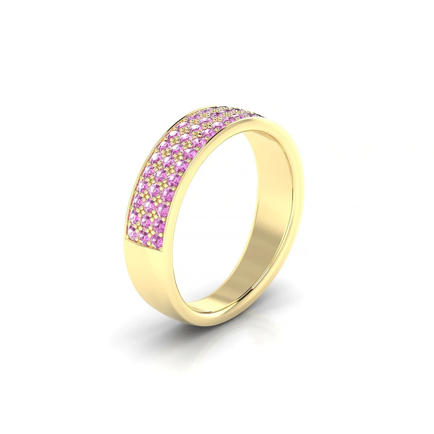 Repose | 18k Yellow Gold 1.3 mm Round Pink Sapphire Ring