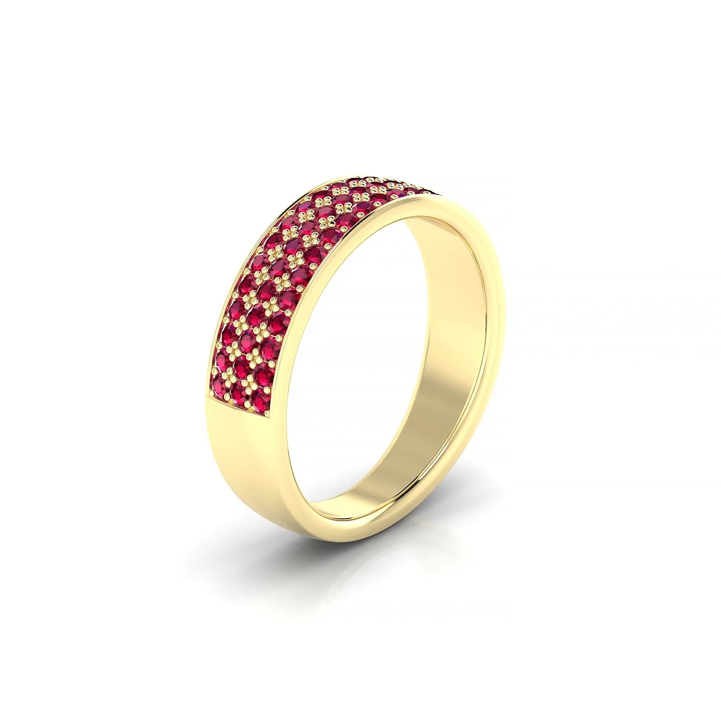 Repose | 18k Yellow Gold 1.3 mm Round Ruby Ring