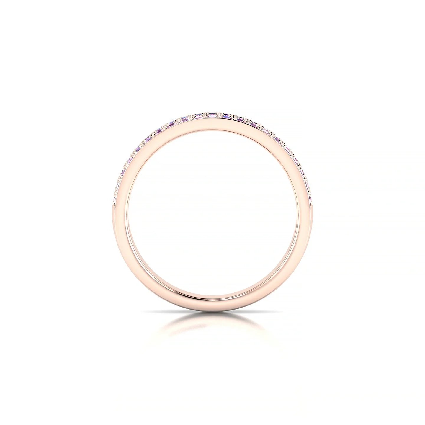 Repose | 18k Rose Gold 1.3 mm Round Pink Sapphire Ring