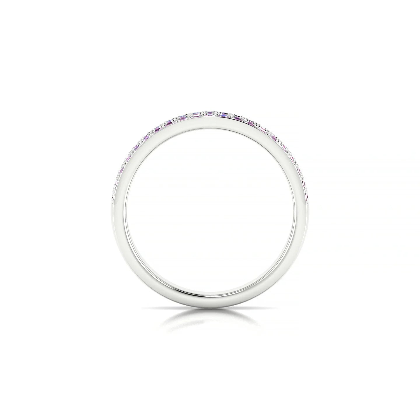 Repose | 18k White Gold 1.3 mm Round Pink Sapphire Ring