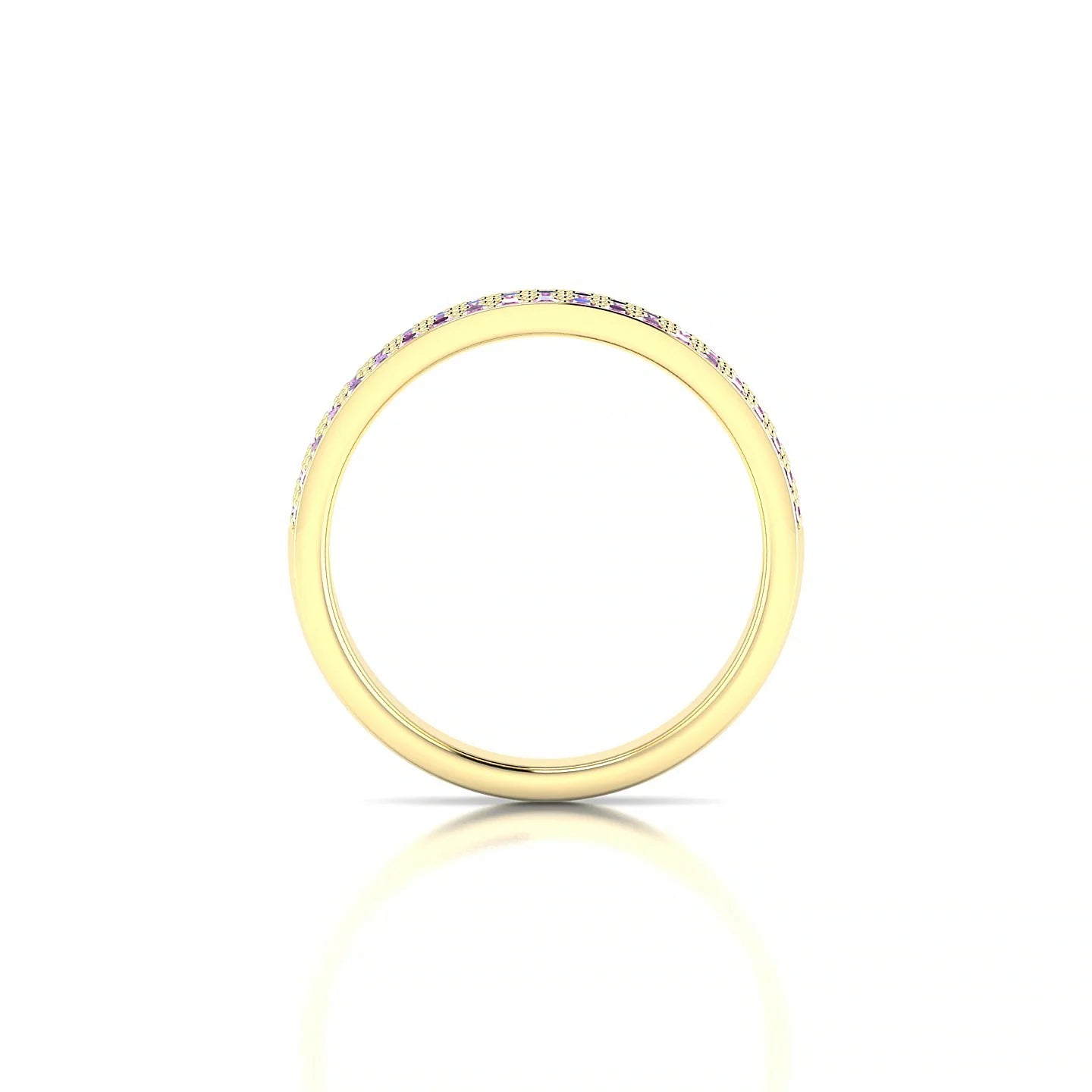 Repose | 18k Yellow Gold 1.3 mm Round Pink Sapphire Ring