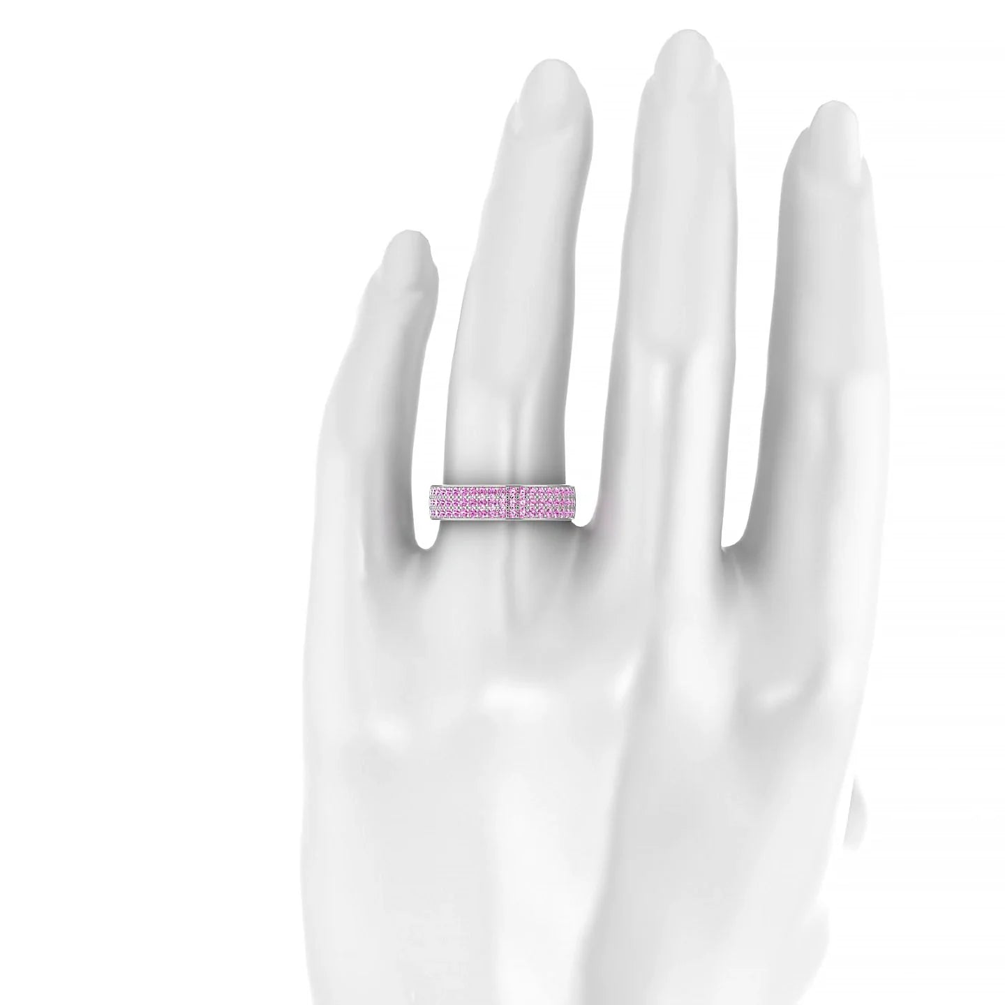 Repose | 18k White Gold 1.3 mm Round Pink Sapphire Ring