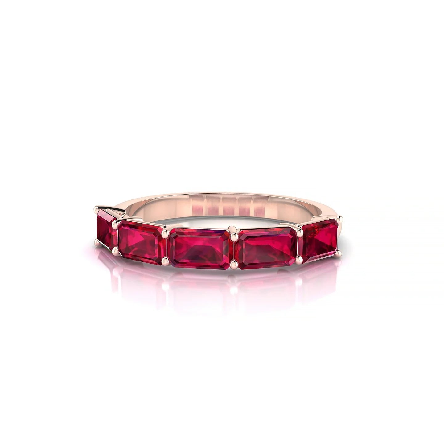Reverence | 18k Rose Gold 5 x 3 mm Emerald Ruby Ring